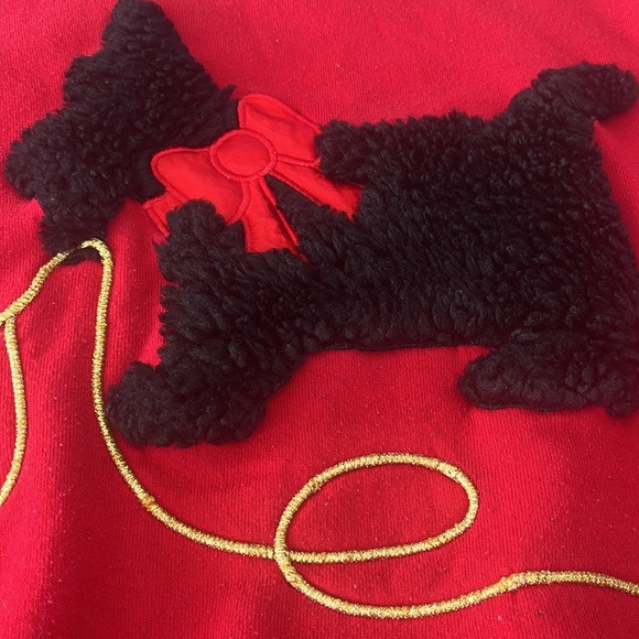 Vintage Just Ducky Scottie Dog Sweatshirt Womens XXL 80s Faux Fur Appliqué USA - Picture 5 of 14